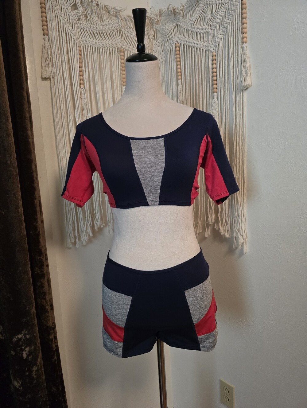 Free People Colorblock Active Crop Top & Shorts Set